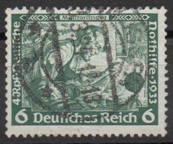 Michel Nr. 502 B, Deutsche Nothilfe 6 + 4 Pf. gestempelt.